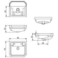 Saxony 555 x 435mm 1 Tap Hole Semi Recessed Basin