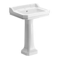 Shetland 600 x 500mm 1 Tap Hole Basin & Full Pedestal