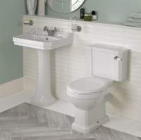 Crest Close Coupled Fully Shrouded WC & Wrapover Soft Close Seat