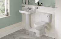 Whistle Bathroom Suite, Double Ended Bath 1700mm, Basin & Toilet 