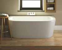 Shingle Back To Wall Double Ended Bath - 1700 x 750mm - BSG003 - Nuie
