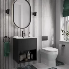 Showerwall Arcade Grey Oak Laminate Slat Wall Panels