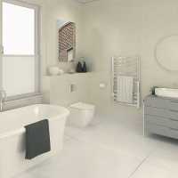  White Quartz Nuance Waterproof Shower Board 