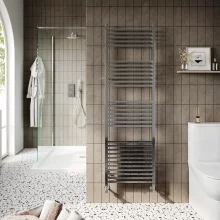 Lancia Simona 800 x 500mm Designer Chrome Towel Rail 