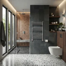 Lancia Simona 1600 x 500mm Designer Chrome Towel Rail 