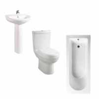 Skara Bathroom Suite - 1700 x 700mm Reinforced Bath, Toilet & Basin - Highlife Bathrooms