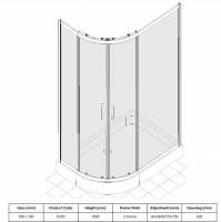 Sommer8 900 x 900mm Single Door Quadrant Shower Enclosure 