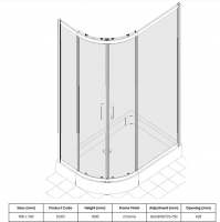 Aquadart Venturi 8 900 x 760mm Quadrant Shower Enclosure