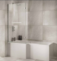 Vitra & Sommer P Shape Shower Bath 1675mm Complete Suite
