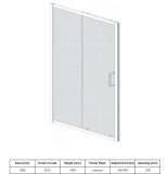 Nuie Pacific 1100mm Sliding Shower Door