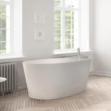 Projekt Esseta Silk Matt Cian Solid Surface Freestanding Bath, 1510 x 760 By BC Designs 