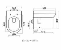 Scudo Puriti Rimless Back To Wall Toilet Pan & Seat