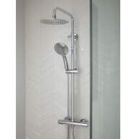 Nero Black Square Thermostatic Dual Shower Head - Scudo