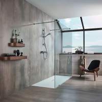 Giorgio2 Cut-To-Size Black Slate Effect Square Shower Tray - 1000 x 1000mm