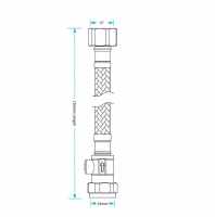 M12 x 15mm Monobloc Pair - 300mm Long Braided Flexi Hose Tap Connector - SSH8 - Viva Sanitary