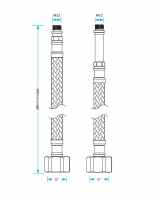 15mm x 15mm - 900mm - Braided Flexi Hose - Viva Sanitary