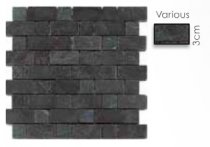 Abacus Direct Stone Brick Anthracite Mosaic Tile - 305 x 305