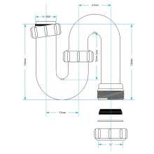 McAlpine ASA10V Adjustable Inlet Tubular Swivel Anti-Syphon P Trap 1 1/4 / 32mm