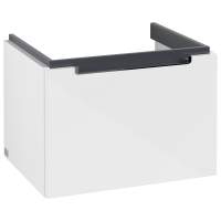 Villeroy & Boch Avento 340 LH Door Cloakroom Vanity Unit With RH Basin - Crystal Black