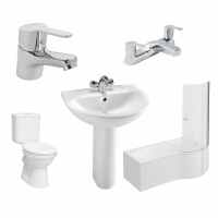 Vitra & Sommer P Shape Shower Bath 1675mm Complete Suite