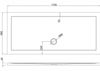 Zamori Rectangle Shower Tray 1700 x 700mm - Centre waste - Z1183