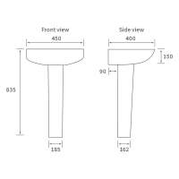 Saxony 555 x 430mm 1 Tap Hole Basin & Full Pedestal