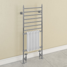 Victorian Traditional Towel Radiator, 553 x 1130, Chrome & White, Holborn London 1855