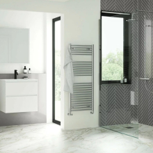 Hugo2 1652 x 600mm Electric Towel Radiator - Matt Black - High Heat Output - Tissino
