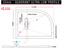 TrayMate TM25 Linear 800 x 800mm Quadrant Shower Tray