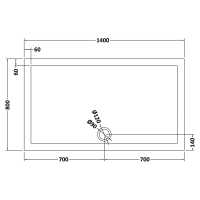 Nuie Pearlstone 1100 x 800 Slate Grey Rectangle Shower Tray