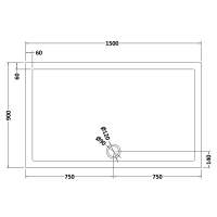 Nuie Pearlstone 1200 x 1000 Slate Grey Rectangle Shower Tray