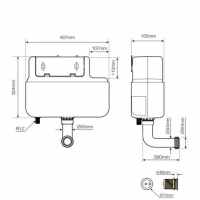 Tavistock Vortex Dual Flush Concealed Cistern - Bottom Inlet