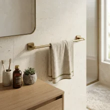 Lancia Roma Brushed Brass Double Towel Rail