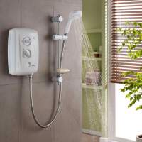 Triton Aspirante 8.5kW Contemporary Electric Shower - Brushed Steel