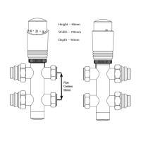 DQ Twin Star TRV Angled in Chrome Radiator Valves