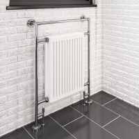 Radley Traditional Towel Radiator, 493 x 963, Chrome & White, Holborn London 1855