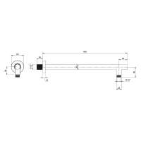 Abacus Square Fixed Shower Ceiling Arm 200mm