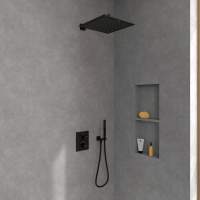 Orkney Series 2 Black Square Dual Head Shower Kit - Highlife Bathrooms