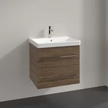 Villeroy & Boch Avento 580mm Stone Oak Wall Hung Vanity Unit Inc Basin