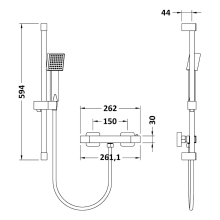 Nuie Brushed Brass Round Shower Valve With Slide Rail
