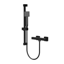 Nuie Black Square Shower Valve With Slide Rail