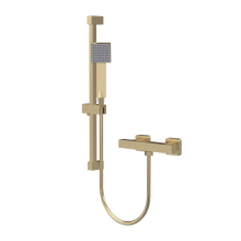 Nuie Brushed Brass Square Shower Valve With Slide Rail