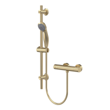 Nuie Brushed Brass Round Shower Valve With Slide Rail