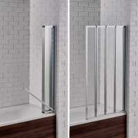 Aquadart Venturi 6 4 Fold Bath Shower Screen With Swiftseal - 1400 x 800mm - Right Hand