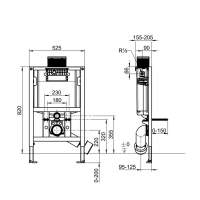 Essentials 820mm High WC Pan Fixing Frame & Concealed Cistern