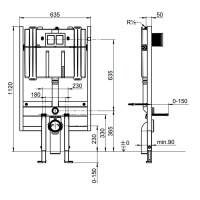 Essentials 820mm High WC Pan Fixing Frame & Concealed Cistern