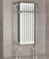 Howard Traditional Towel Radiator, 574 x 1500, Chrome & White, Holborn London 1855