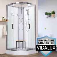 Vidalux Pure 1000 Hydro Massage Shower Cabin - 1000 x 1000mm - Crystal White 