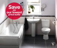 Classic White Gloss Bathroom Furniture Pack Inc Cistern, Toilet Pan, Seat & Round Basin - Nuie