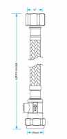 M10 x 15mm - 300mm - Braided Flexi Hose Tap Connector - Viva Sanitary